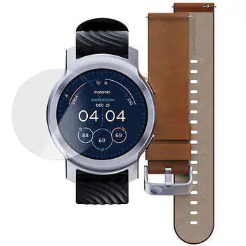 Motorola moto watch 100 glacier silver bundle