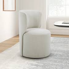 Aiden & Ivy Top-grain Leather Armless Dining Chair with Casters