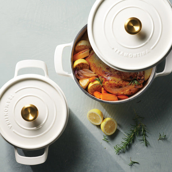 Tramontina Cast Iron Covered Casserole Set - White