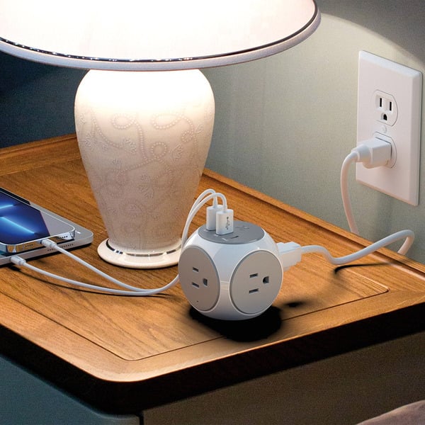 Atomi Smart Power Cube With 3 AC Outlets, 2 USB-A & 1 USB-C