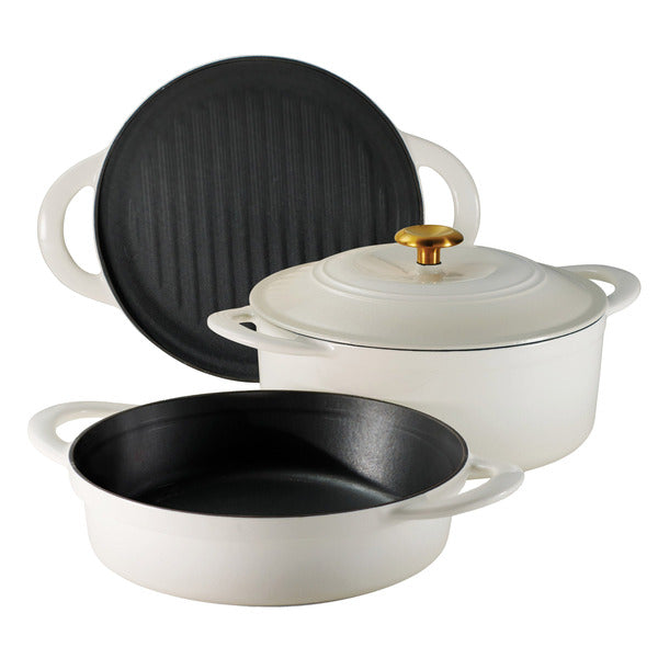 Tramontina 4 Piece Stackable Enameled Cast Iron Set