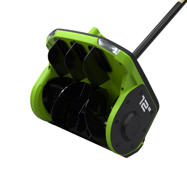 Greenworks 80V Brushless Snow Shovel With Directional Vanes & Mounting Ring Design