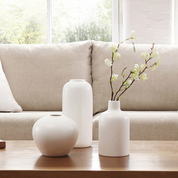 STONEWARE VASES 3 PIECES