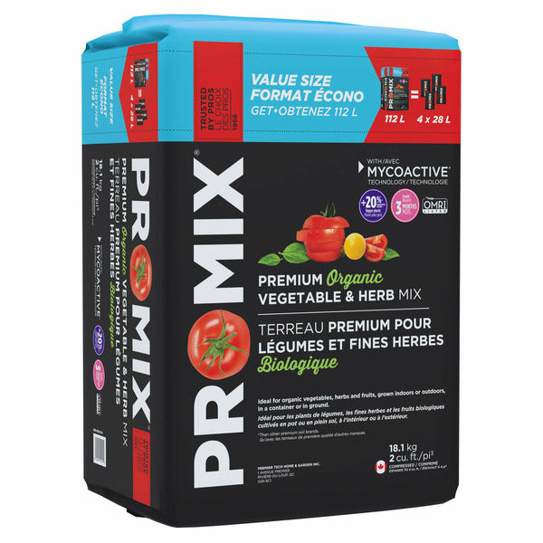 PROMIX ORGANIC VEGETABLE & HERB MIX 112L BALE / 18.1KG