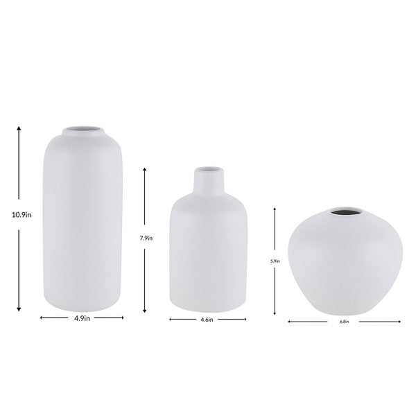 STONEWARE VASES 3 PIECES