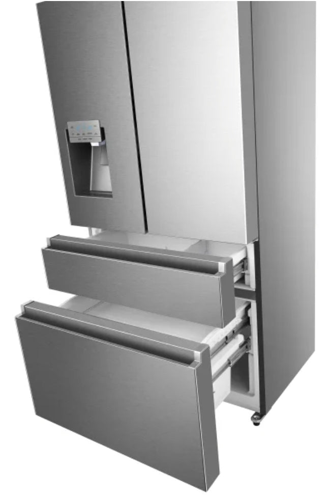 Hisense 36 in 19.8 cu ft. Counter Depth 4-Door French Door Refrigerator with Water and Ice Dispenser