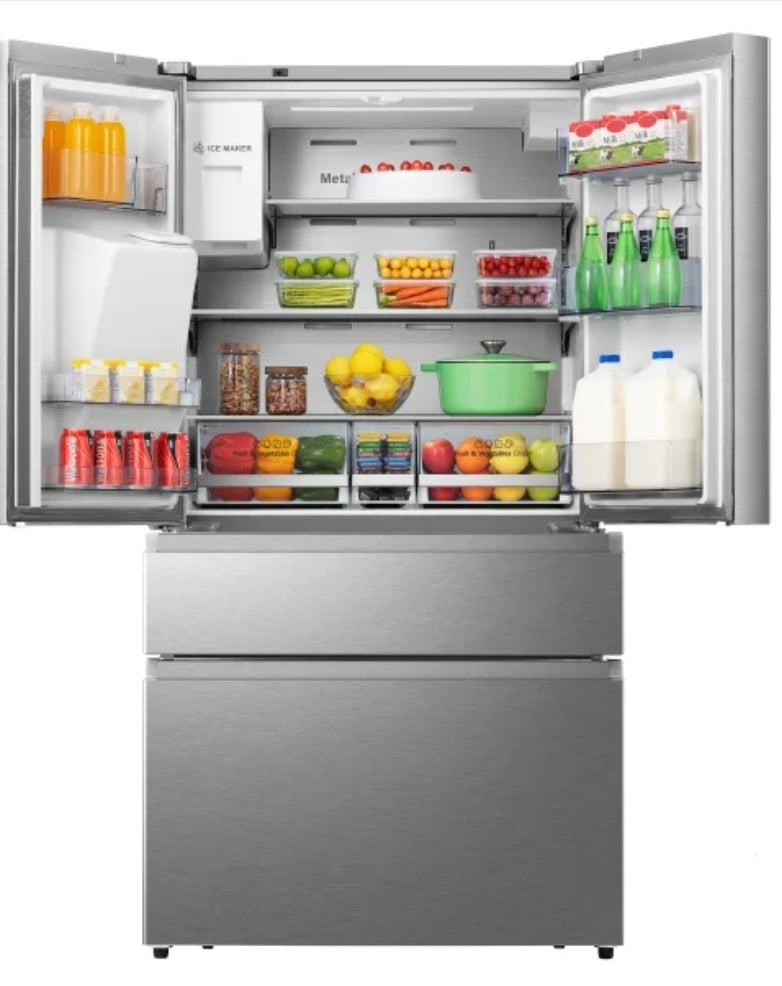 Hisense 36 in 19.8 cu ft. Counter Depth 4-Door French Door Refrigerator with Water and Ice Dispenser