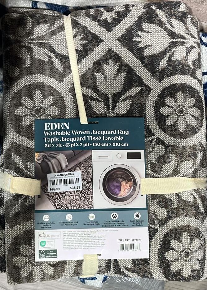 EDEN WASHABLE AREA RUG 5 X 7