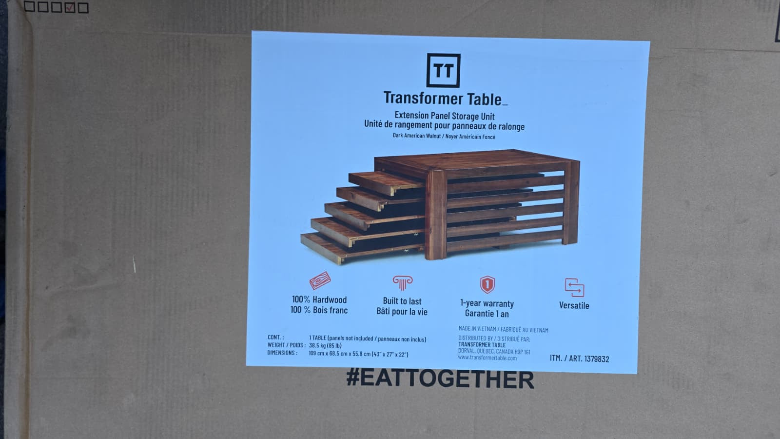 TRANSFORMER TABLE (Extension Panel Storage Unit)