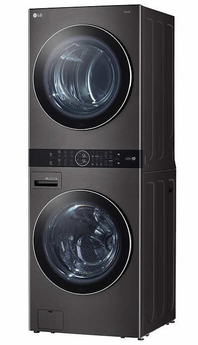 LG BLACK STEEL STACKABLE WASHER & DRYER COMBO