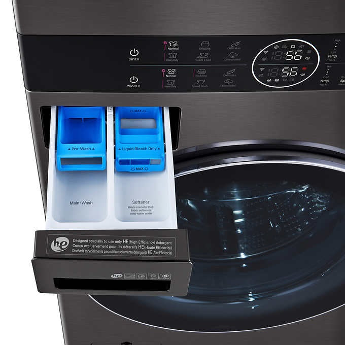 LG BLACK STEEL STACKABLE WASHER & DRYER COMBO