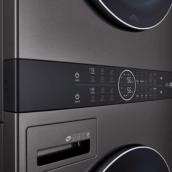 LG BLACK STEEL STACKABLE WASHER & DRYER COMBO