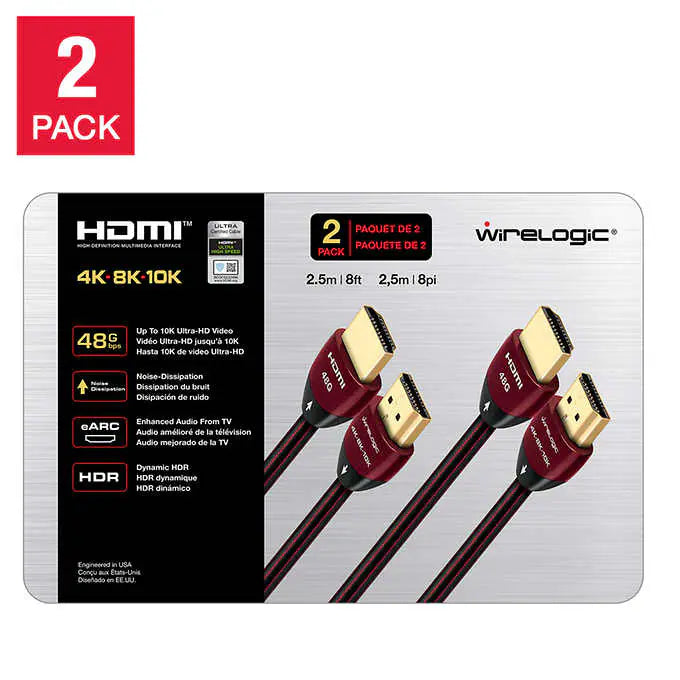 WIRELOGIC 8FT HDMI 2 PACK
