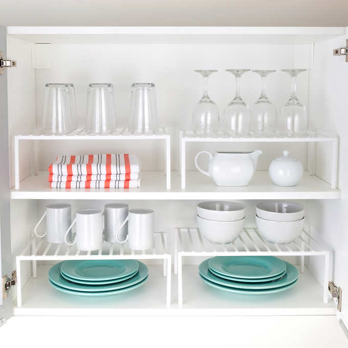 Smart Design Premium Cabinet Shelf Organizer, 4-pieces